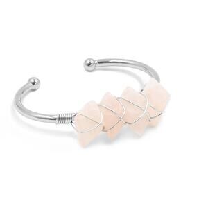 Kinsley Armelle Rose Quartz Silver Ballet Bracelet*Silver Ion Plated Steel*NEW*